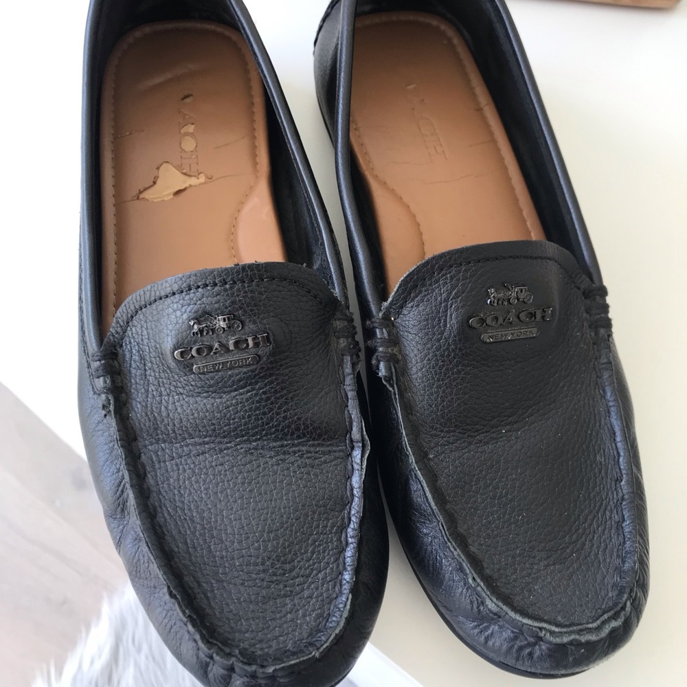COACH Leather Loafers Black